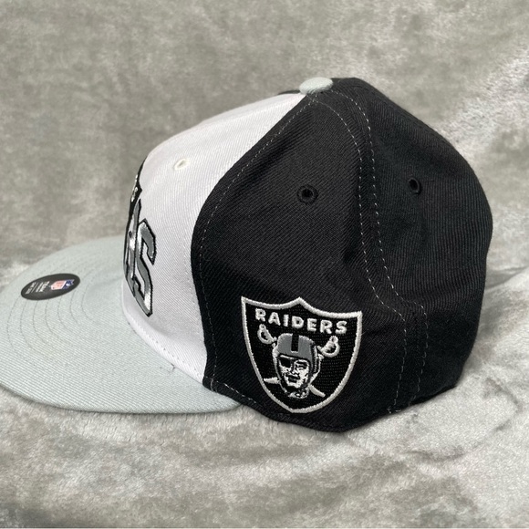 47 Brand NFL Raiders Football White Black Silver Snap Back Hat One Size Fits All - Picture 5 of 8